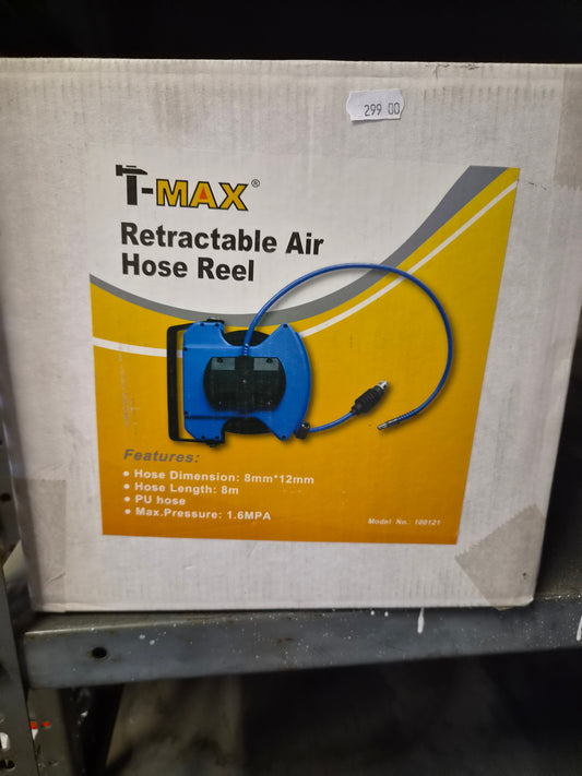 T-MAX Automatisk trykkluftslange på trommel 8 m – 16 bar