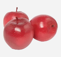 Kunstige Røde Epler - Dekorasjon 8 cm (3 stk)