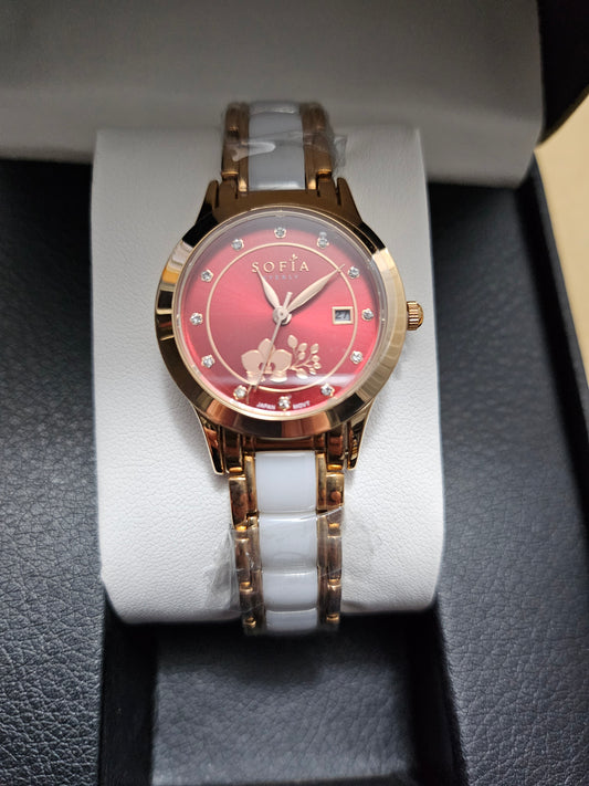 Sofia Everly Dameklokke Rød i gaveeske - Elegant Norsk Design