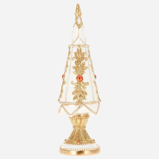 Julekjegle Hvit og Gull 7x25 cm - Elegant Julepynt