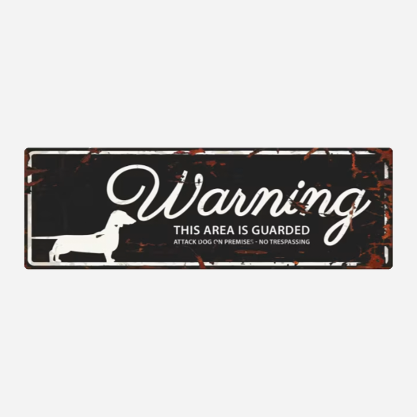 Advarsel Hund Skilt Dachs - Rustfritt Metall Grå/Sort