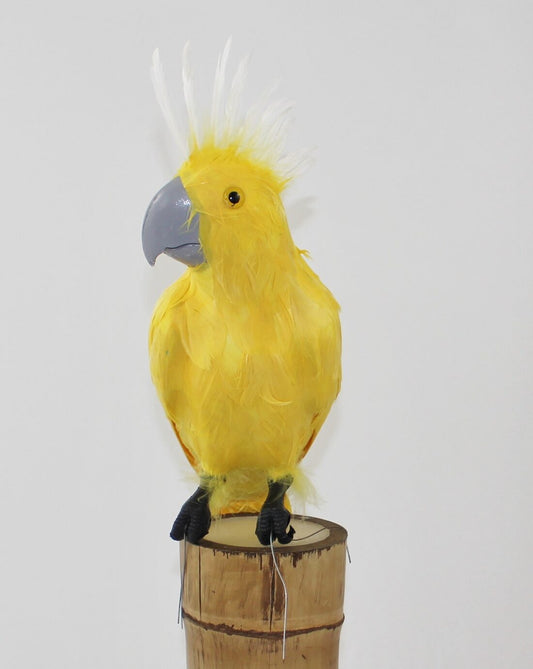 Eksotisk Kakadue Papegøye 35 cm - Realistisk Temadekor med Ekte Fjær