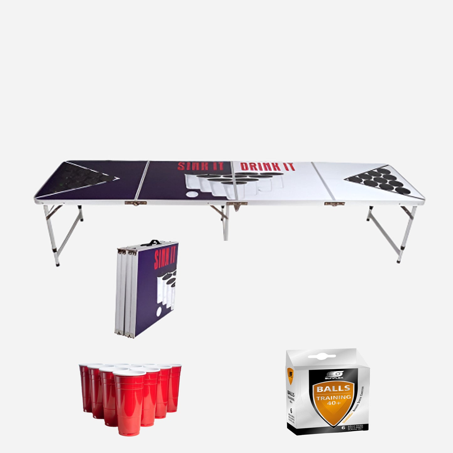 Beer pong bord sett - drikkespill - ølspill- Drink it design 4