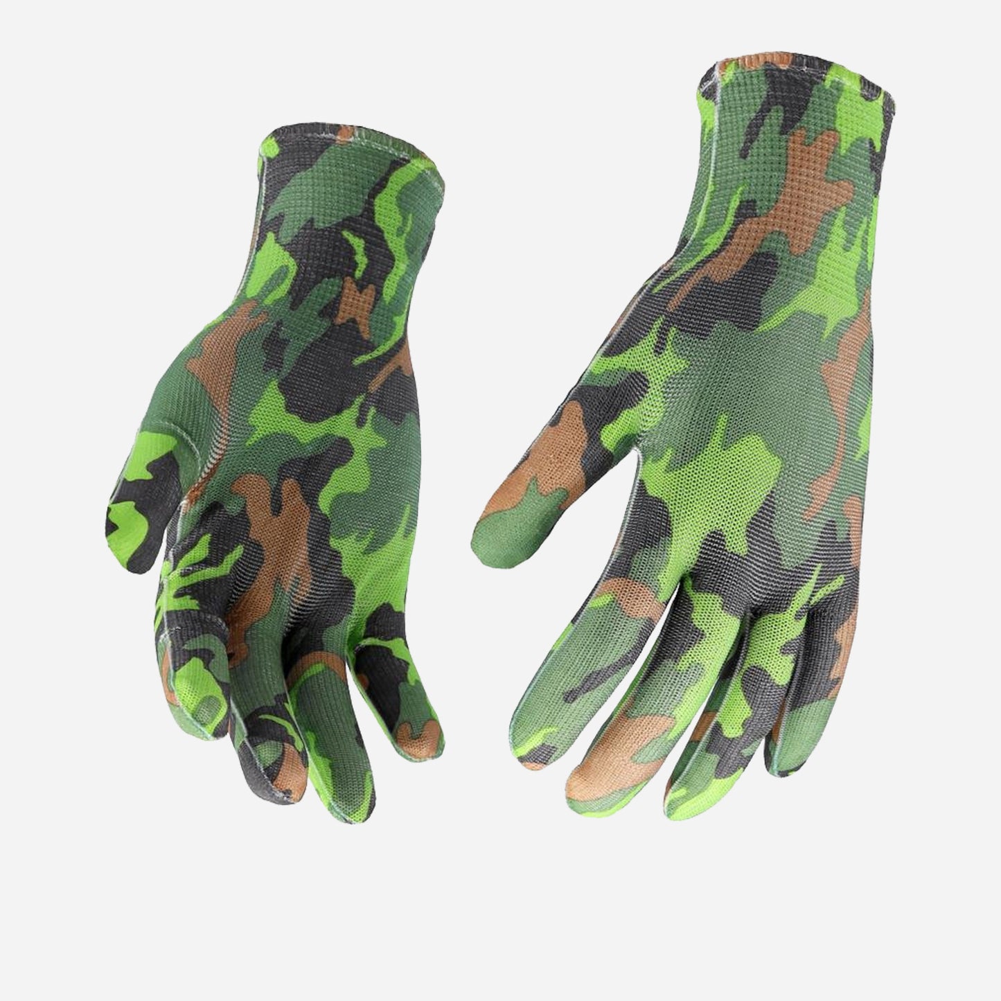 Flo 74113 Hagehansker Camo - Sømløse Polyester Hagehanskker Str 8