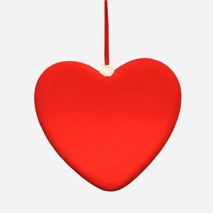 Dekor Hjerte i Velur med Oppheng - Isopor med Veluroverflate 2,5cm Tykkelse | Romantisk Pynt