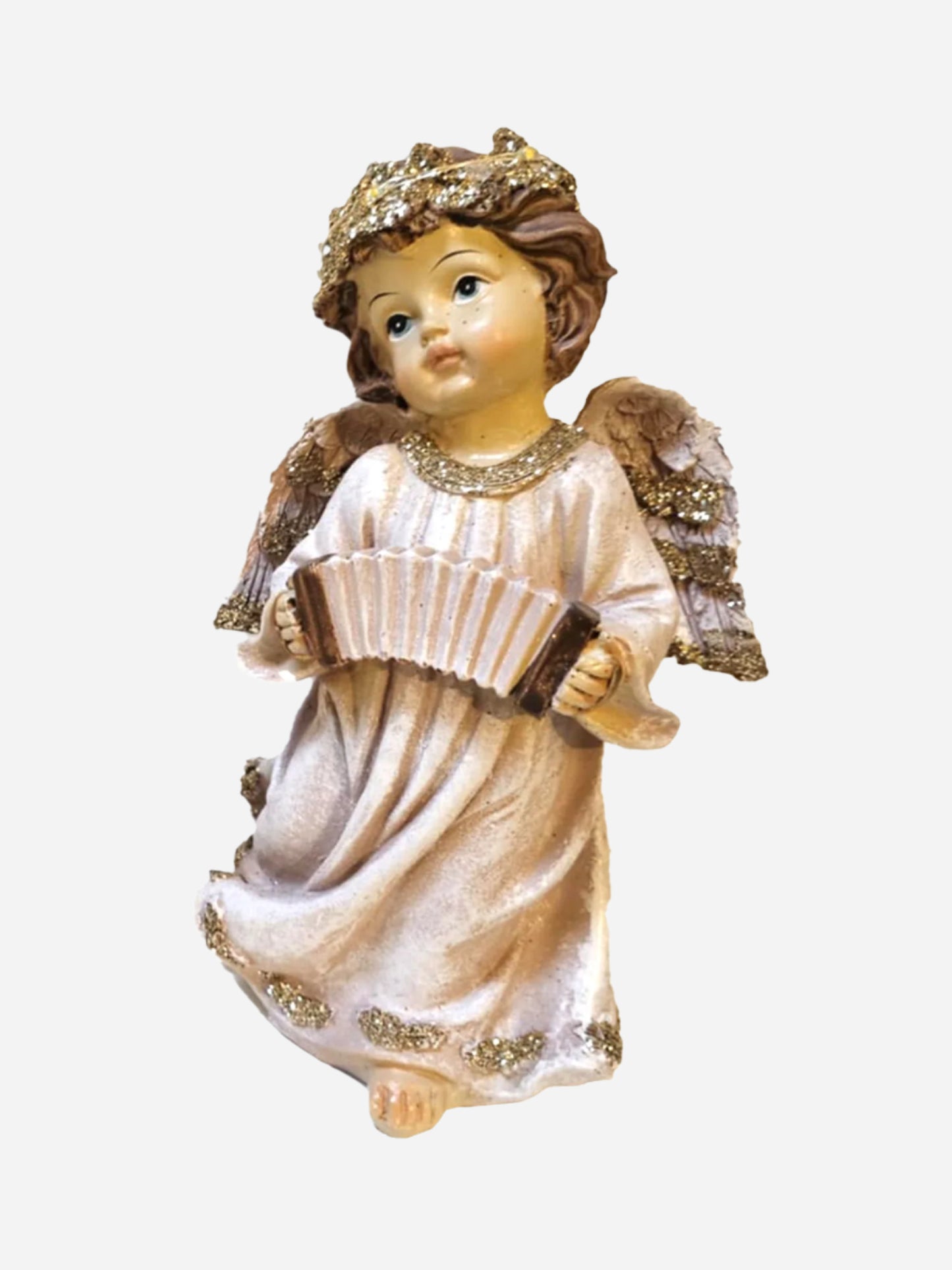 Engel med Trekkspill - Koselig Julefigur 24 cm