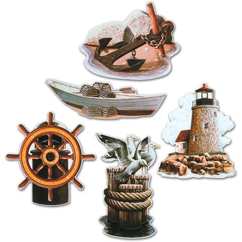 Maritim dekor Motiver - merker 5 stk - 50 cm -sjøfart veggdekor