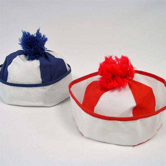 Maritim Matroshatt Blå/Hvit eller Rød/Hvit - Matros-lue i Bomull | Temafest