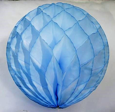 Honeycomb Papirlykt Lys Blå 30 cm - Sammenleggbar Papirlanterne