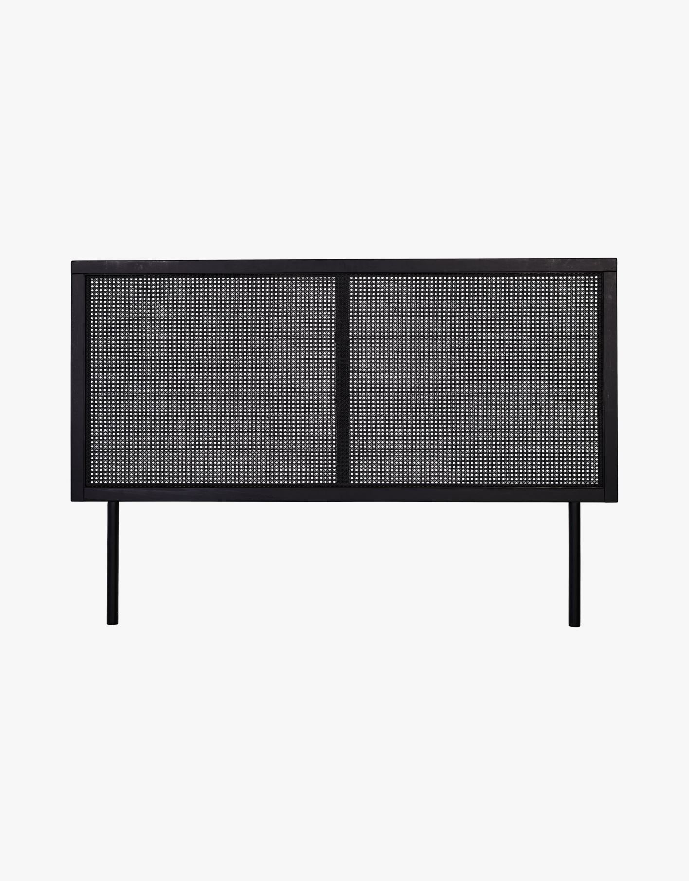 Rattan Sengegavl i sort rotting – 180 x 120 cm