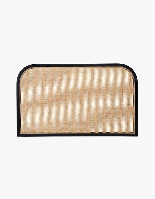 Rattan Sengegavl natur rotting med sort ramme - 180x130 cm