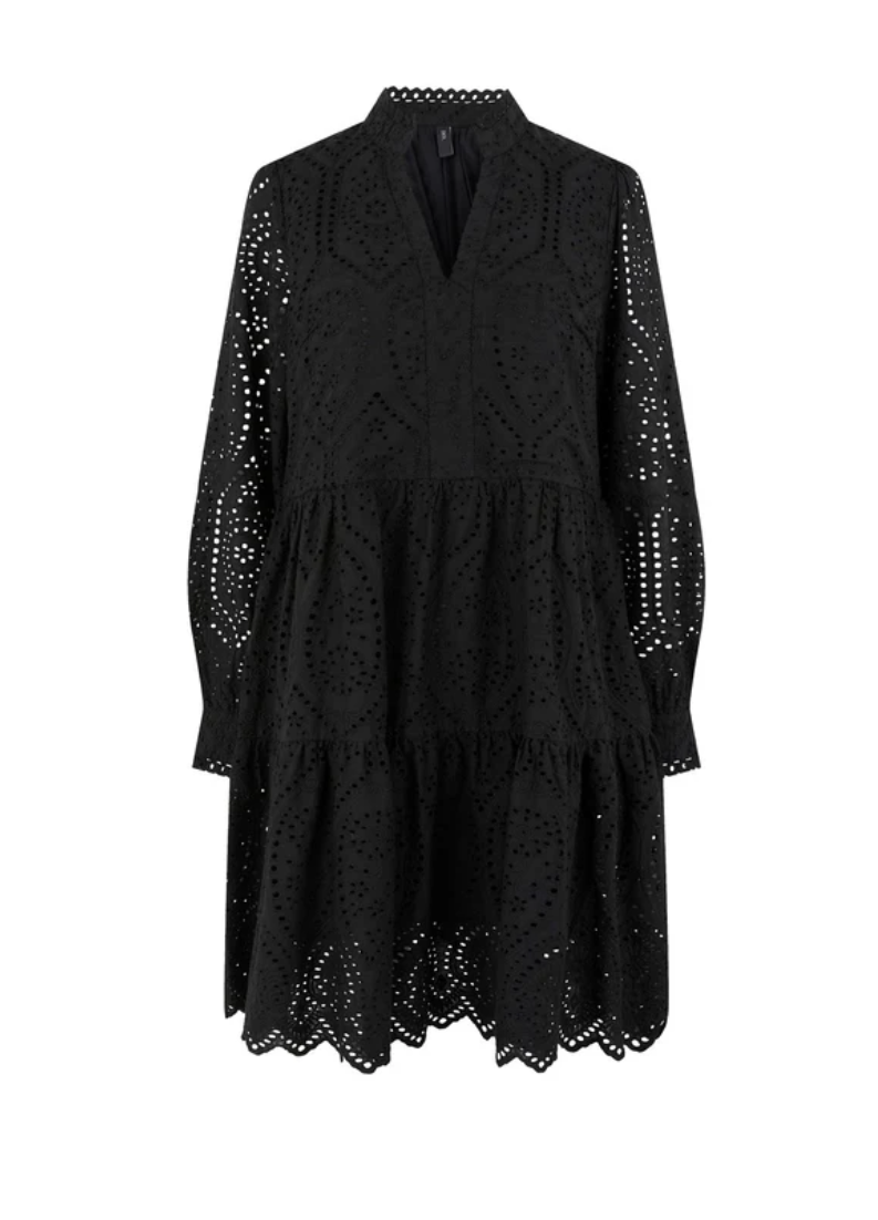 Y.A.S Yasholi Ls Dress S. - Black - Svart langermet kjole