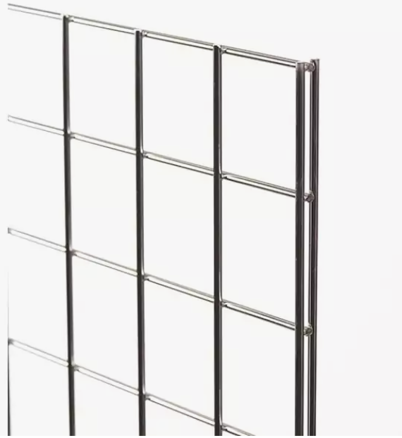 Gridwall- nettingvegg til butikkinnredning 150 x 60 cm Krom