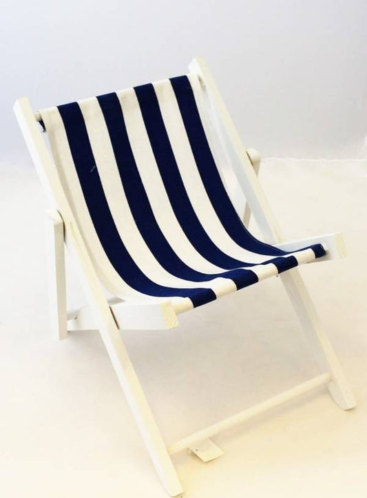 Maritim Strandstol i Tre 35cm - Sammenleggbar Sommerdekorasjon