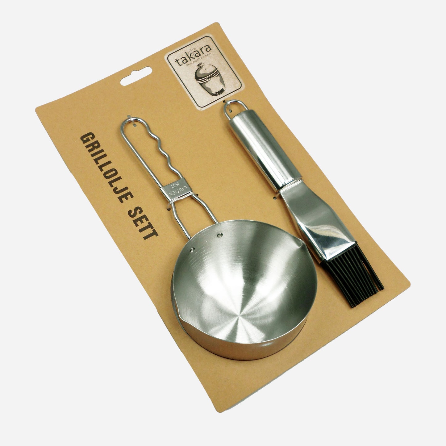 Takara Grilloljesett i Rustfritt Stål - Profesjonell Oljebørste til Grill