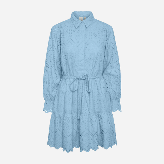 Y.A.S Yasholi Ls Belt Dress Clear Sky - Himmelblå kjole