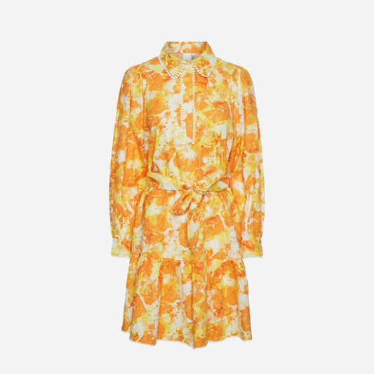 Y.A.S Yasrosalina Ls Dress - S Rosalina Print - Oransje sommerkjole