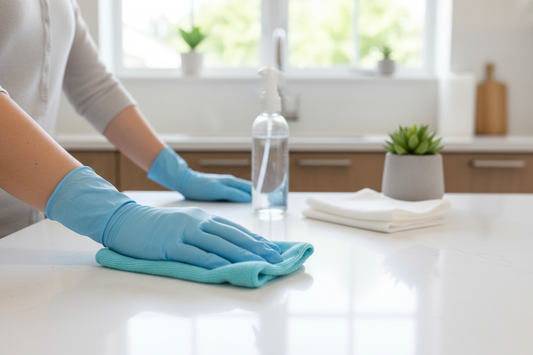 Annonse for engangshansker rengjøring uten tekst