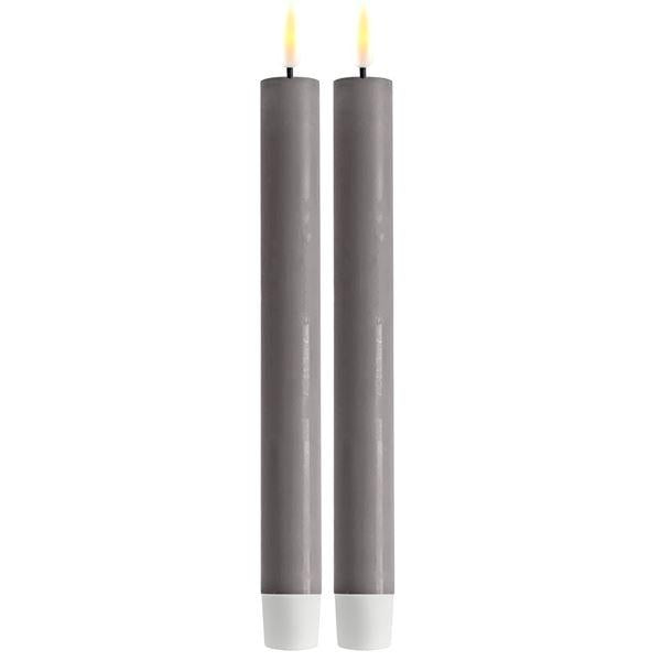 Deluxe homeart LED kronelys grå 2x24 cm - 2 stk