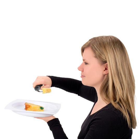 Vitility Ergonomisk Gaffel Bøybar - Spisegaffel med Bøybart Stål og Ergonomisk Håndtak 25cm