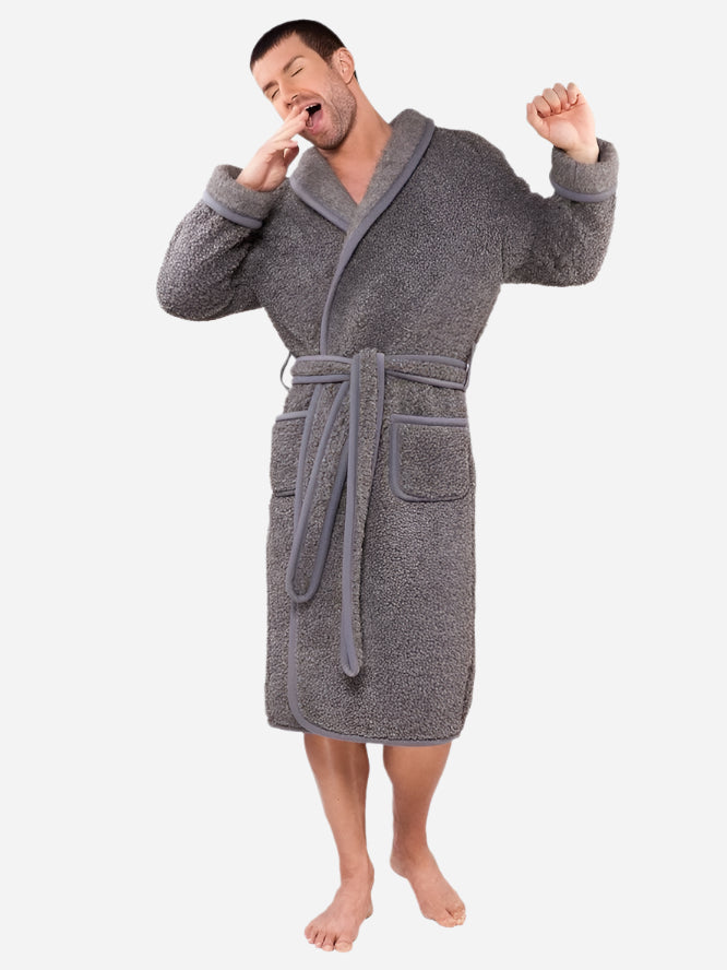 Isa Bee Morgen - badekåpe i 100% Ull - uten hette - Grafitgrå - Unisex