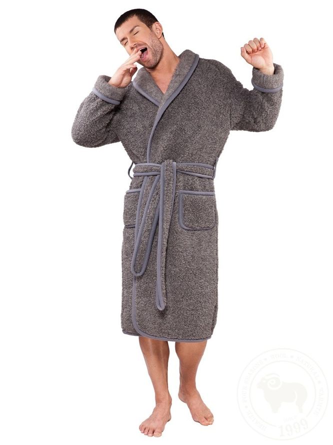 Isa Bee Morgen - badekåpe i 100% Ull - med hette - Beige - Unisex