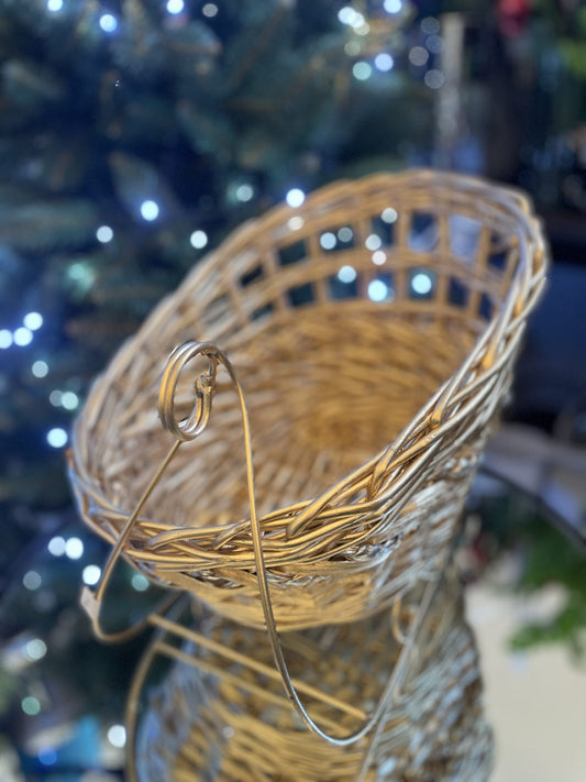 Jul gullbelagt slede 33x20 cm