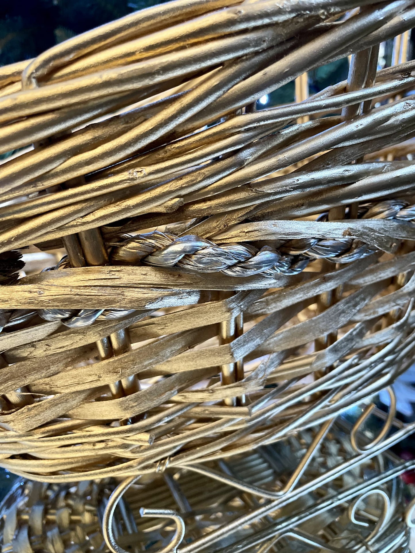 Jul gullbelagt slede 33x20 cm