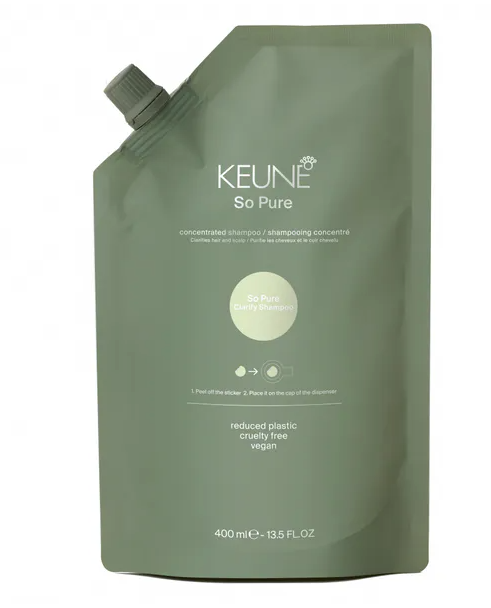 Keune So Pure Clarify Shampoo Refill 400 ml - Vegansk Dyprensende Shampoo