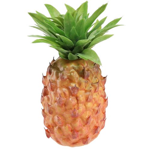 Kunstig Ananas 19 cm - Dekorativ Tropisk Frukt med Stilk
