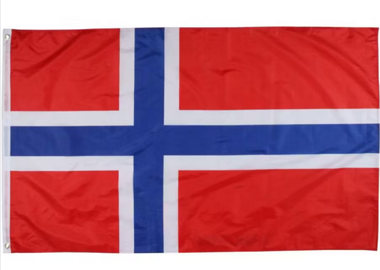 Stort norsk flagg 150 x 90 cm - Gjør deg klar til fotball VM