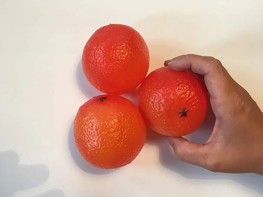 Kunstige Appelsiner - Dekorasjon 7,5 cm (3 stk)
