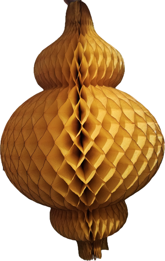 Papirlykt Honeycomb Oransje 45x26cm - Festdekorasjon