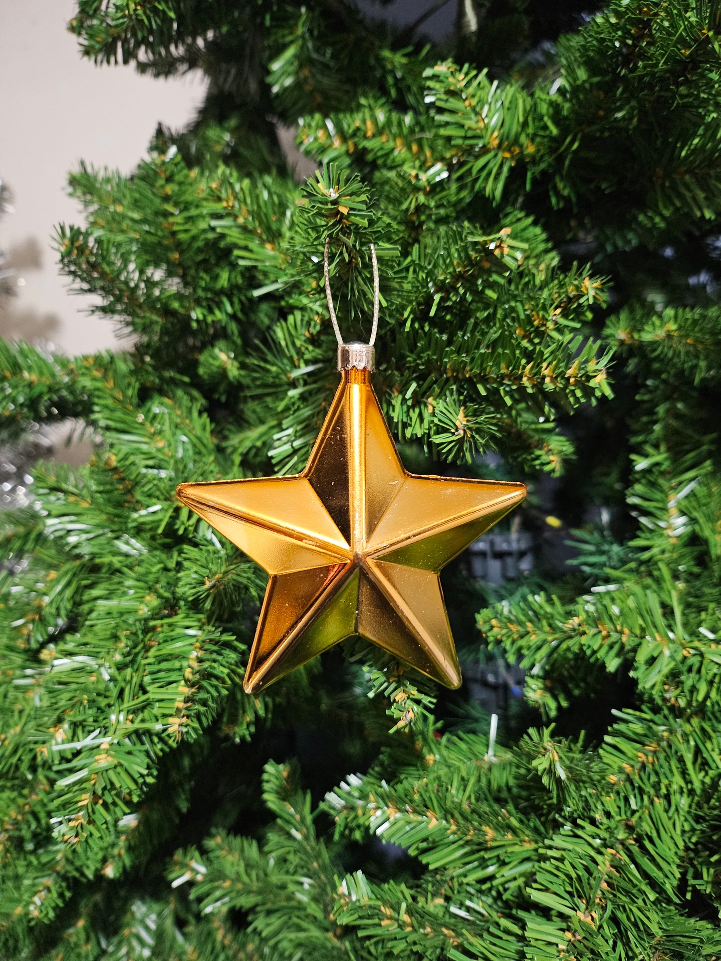 Julekule Stjerne i Gull - 10 cm
