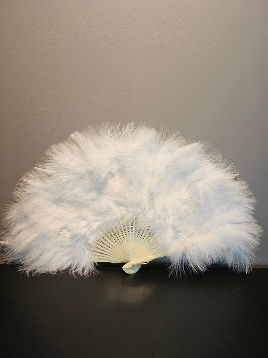 Dekor Fjærvifte med Ekte Fjær 30 x 20 cm - Plast og Fjær | Temafest Vifte