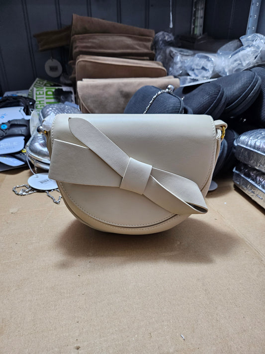 Hvit Veske med Sløyfe - Elegant Kuskinn