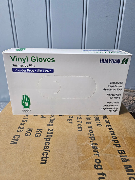 Engangshansker Vinyl Hvit Medium - 100 stk