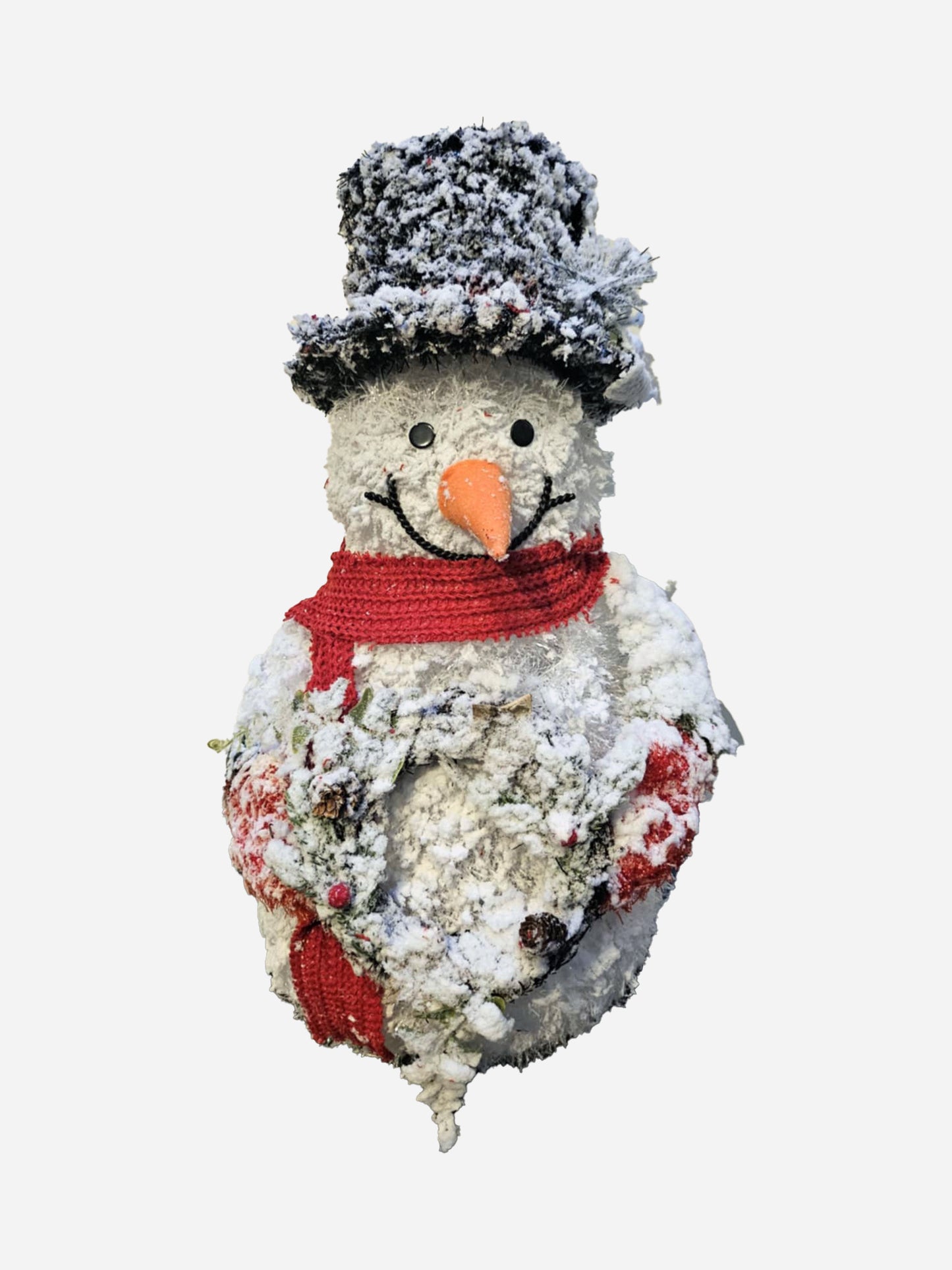 Snømann med hatt og lys
