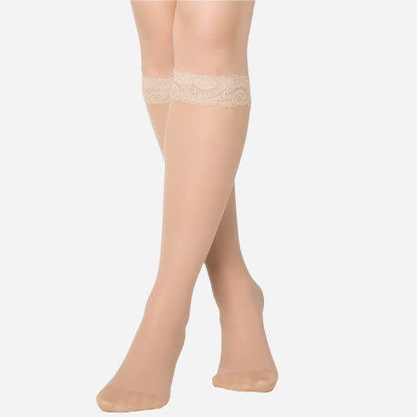 Funq Wear Støttestrømper - Kompresjon 15-18 mmHg med Blondekant