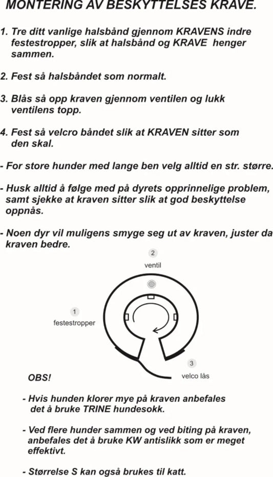 Trine Beskyttelseskrage - Oppblåsbar Hundekrage | Myk Halskrage for Store Hunder
