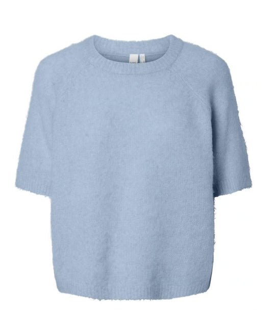 Y.A.S Yasenna SS Pullover -Lyseblå strikkegenser