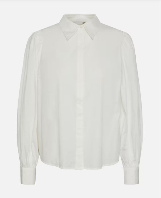 Y.A.S YASPHILLY SKJORTEBLUSE M/LANGE ERMER - HVIT