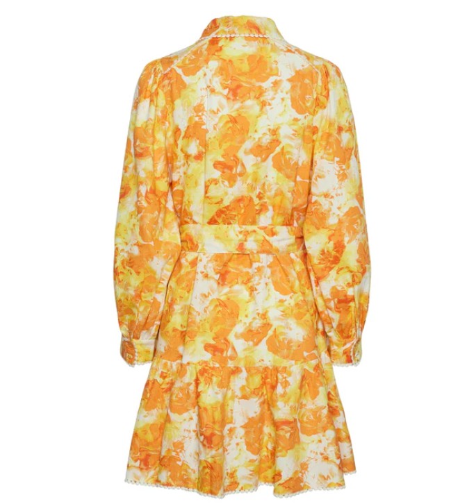 Y.A.S Yasrosalina Ls Dress - S Rosalina Print - Oransje sommerkjole