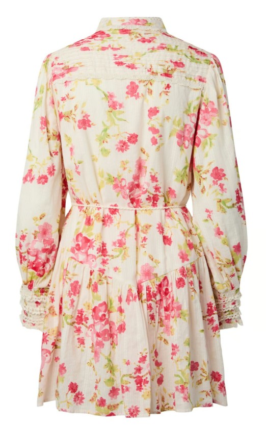 Y.A.S Yassomelli Ls Shirt Dress - Birch Red Flower - Skjortekjole