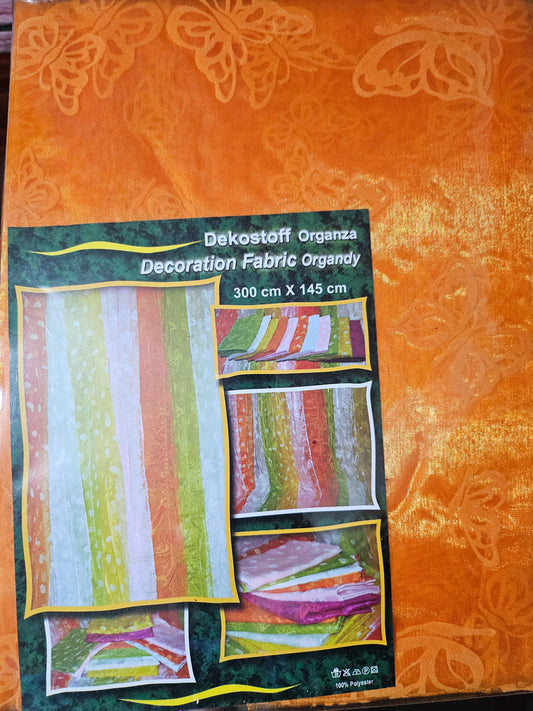 Dekostoff Oransje Organza - 300 x 145 cm