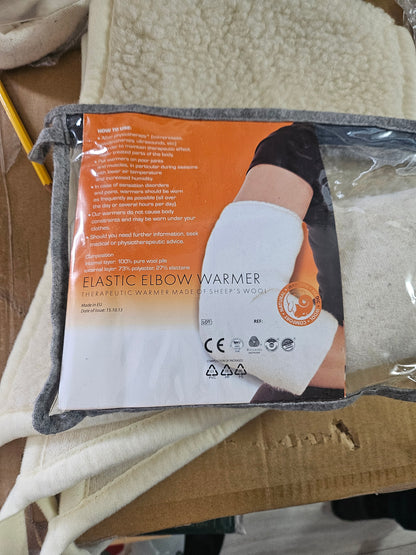 Elastisk albuevarmer i ekte ull - Small