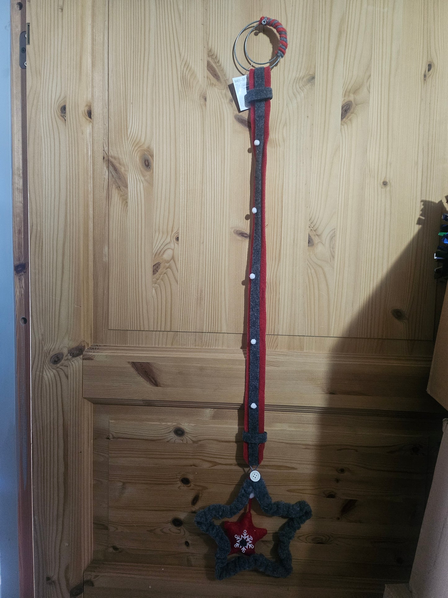 Julestjerne i stoff 93x20 cm -Tradisjonell julepynt