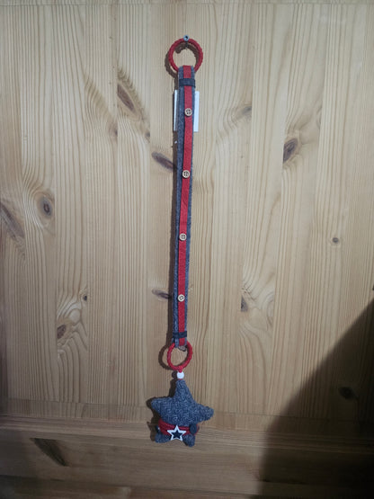 Julestjerne i stoff 54 x 9 cm - Tradisjonell julepynt