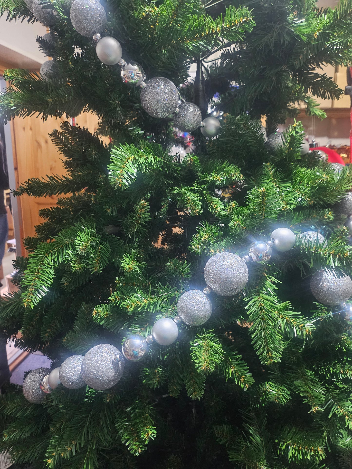 Lenke med Julekuler Sølv 300 cm - Elegant Julepynt