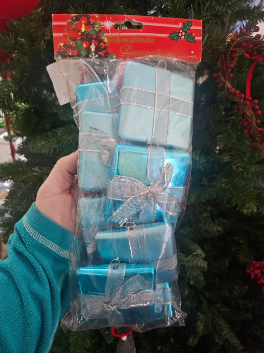 Juletrepynt Turkise Gaver 8 cm - 8 pk | Moderne Julekuler